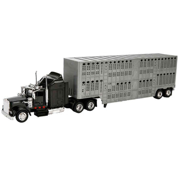 1/43 D/C Kenworth W900 Pot Belly Livestock Trailer
