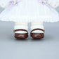 niannyyhouse 20cm Plush Doll Small Square Shoes Leather Shoes 8in Doll Accessories Dress Up (Wine Red+Brown)