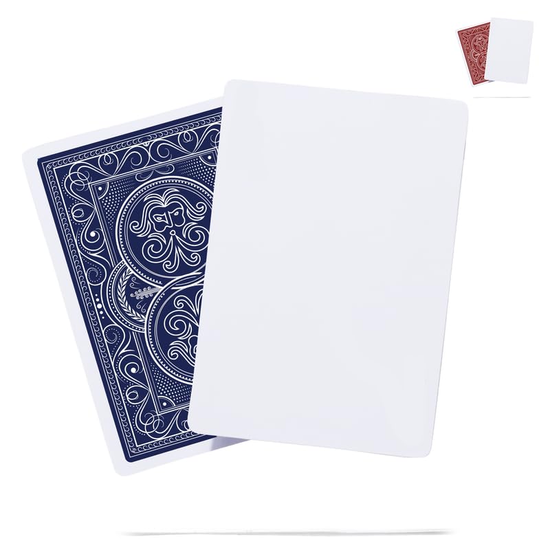Blank Face Weighted Heavy Deck of Cards to Write on | Ideal for Outdoors | Wind-Resistant Waterproof Playing Cards | Blank Playing Cards | 54 Cards