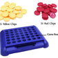 4 IN A ROW Board Games Foldable Line up 4 Toys Children's Educational for Kids Blue SHUYUE