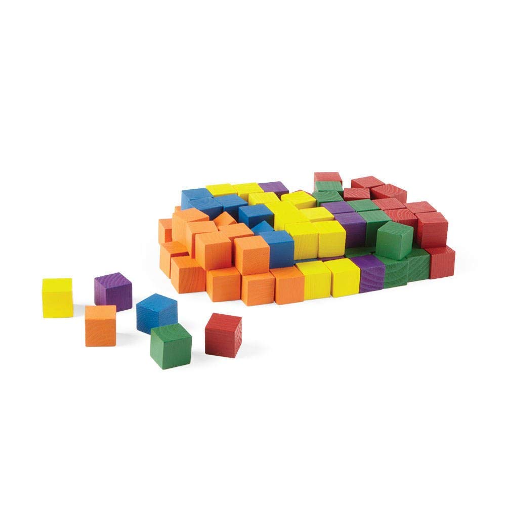 hand2mind Wood Blocks, Counting Cubes for Kids Math, 1 Inch Blocks for Preschool Crafts, Early Math Manipulatives for Preschool, Classroom Supplies