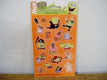 Stickety Doo Da Halloween Stickers - 34 Stickers Spongebob Squarepants Patrick Dracula Frankenstein Pirate Mummy