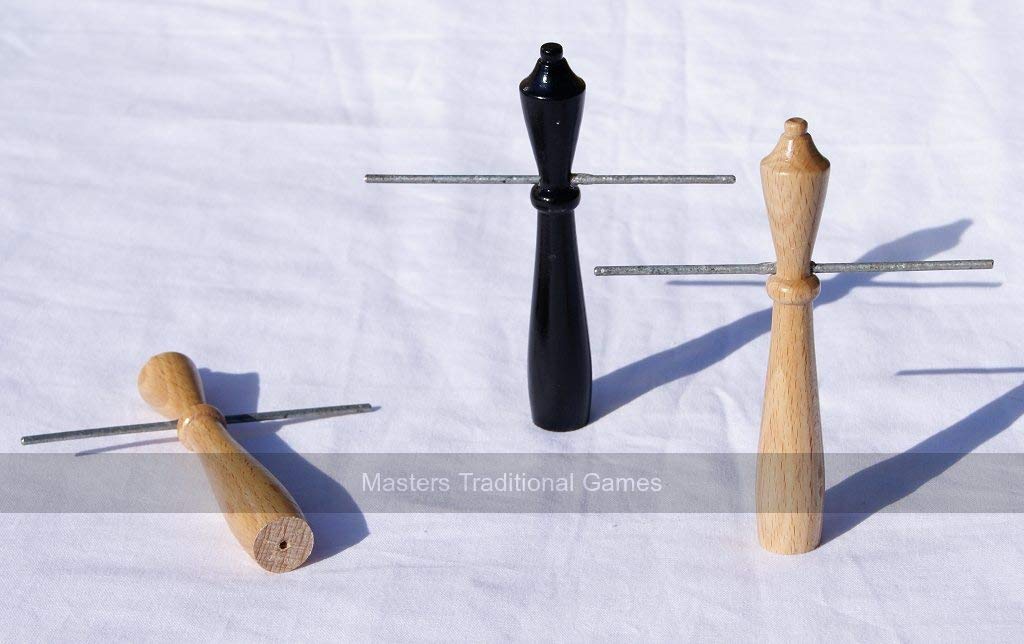 Set Bar Billiards Skittle pins (2 Natural Wood, 1 Black)