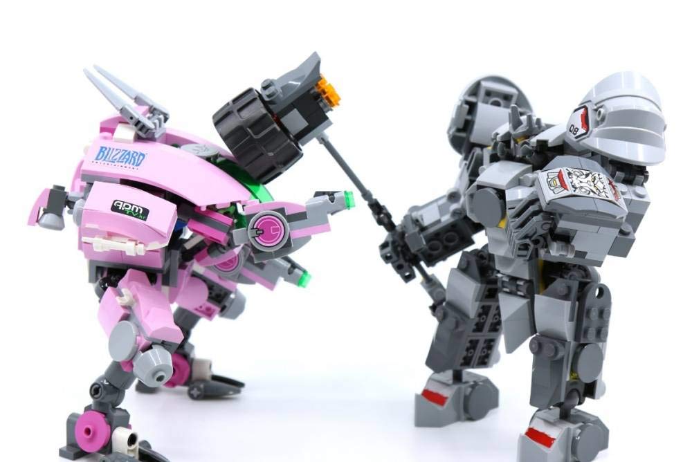 LEGO Overwatch D.Va and Reinhardt 75973 Mech Building Kit with Popular Overwatch Character Minifigures and Buildable Rocket Hammer (455 Pieces)