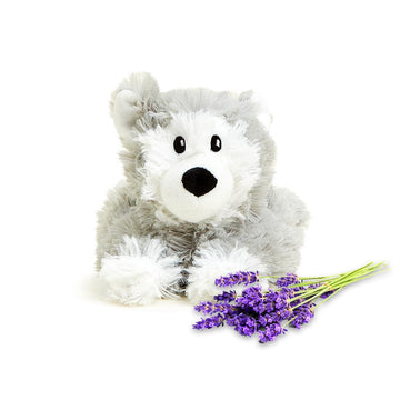 warmies Microwavable French Lavender-Scented Plush Jr Husky - Soothing Lavender Aroma Weighted Plushies for Kids - Microwave Heat Therapy - Heated