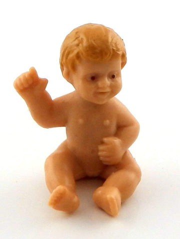 Dollhouse Rubber Baby Doll Sitting Down Miniature People Nursery Accessory