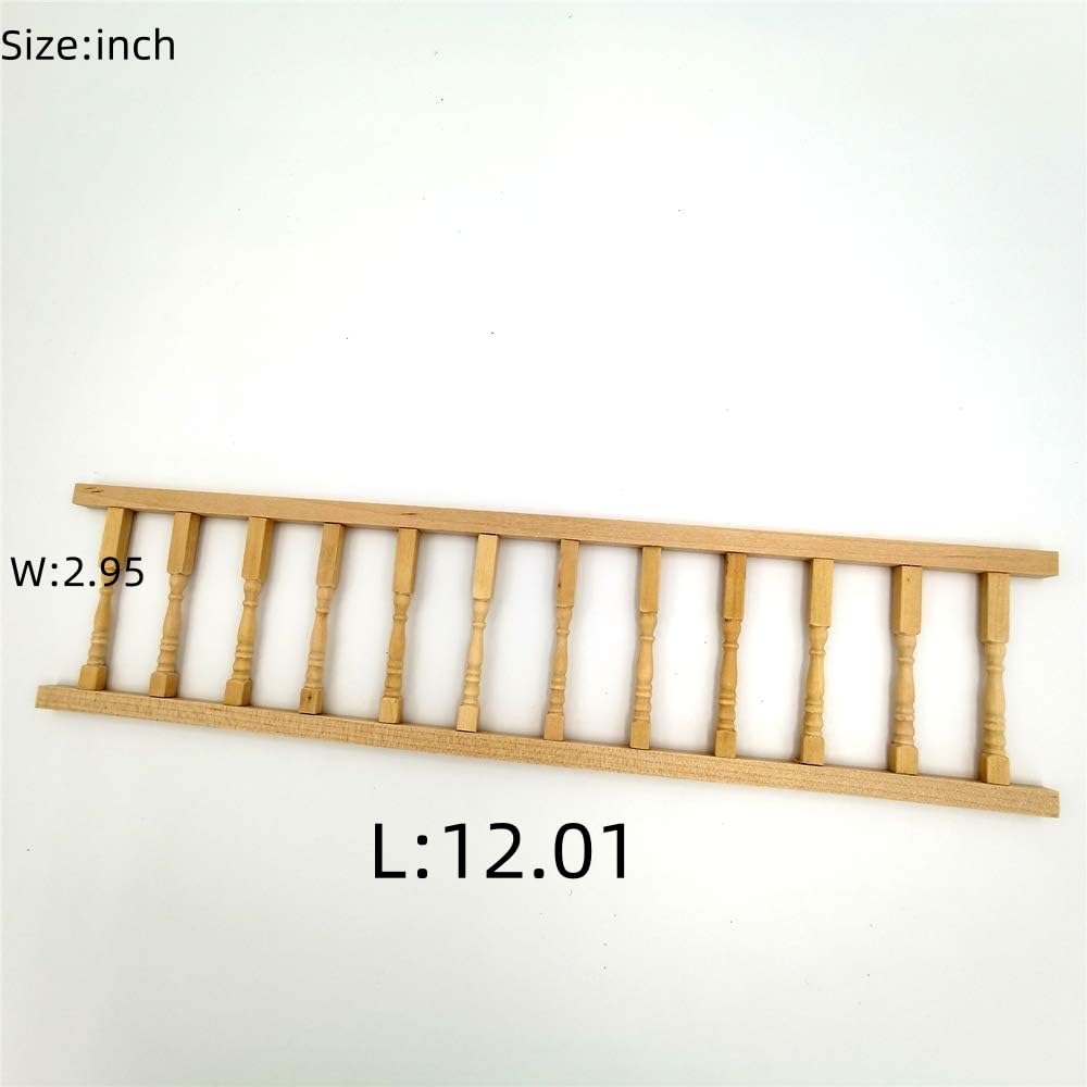 SXFSE Dollhouse Decoration Accessories, Miniature Handrail 1:12 Mini Fence, Cute House Mini Fence (Beige, 4 Pcs)