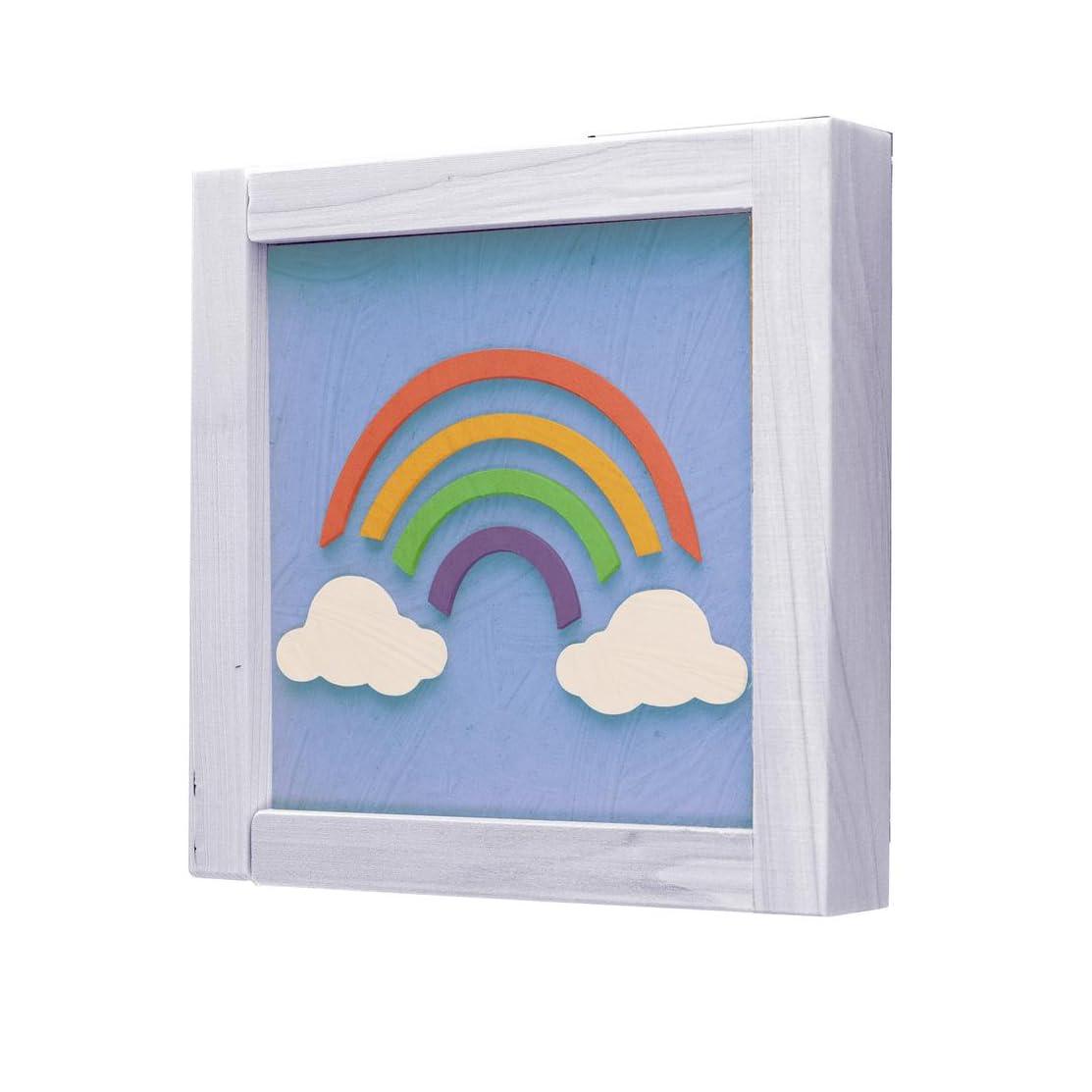 Leisure Arts Shadow Box 5.5" X 6" Rainbow, 7 Piece Kit, Shadow Boxes, 3D Box for Beginners, DIY Wood Projects, Wooden 3D Puzzles, Wood Kits for All