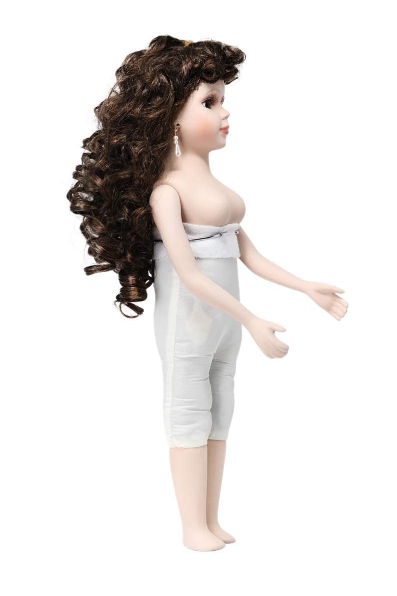 Kinnex Collections by Amanda 16" DIY Custom Dress Up Porcelain Doll's Body with Leg & Full Chest (KB16701)