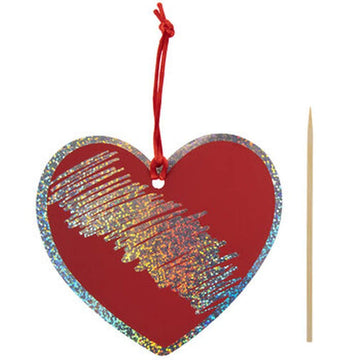 Valentine Red Heart Scratch Art Craft Kit - Makes 24