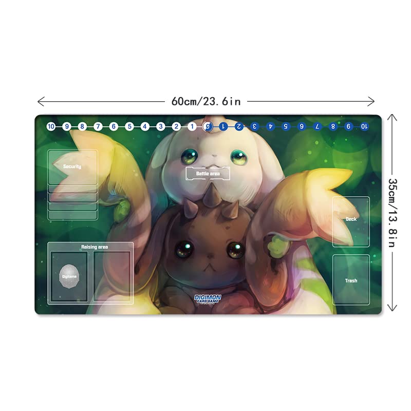 Mlikemat New DTCG Duel Playmat Digimon Board Terriermon Trading Card Game Mat Desk Pad + Free Bag (ZD002-225-SM)