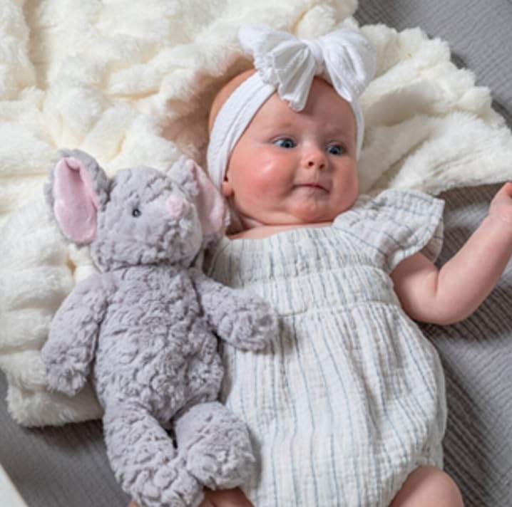 Mary Meyer Putty Nursery Stuffed Animal Huggable Soothing Soft Toy, 11-Inches, Grey Mouse