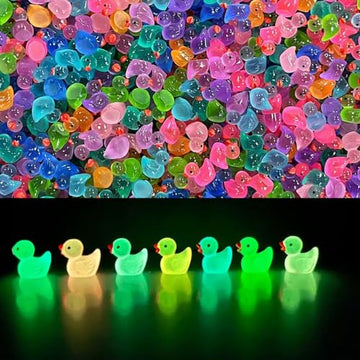 Arcimatto 240 Pack Mini Ducks Tiny Resin Duck Bulk Decor Figures for Miniature Dollhouse Decor Garden Aquarium Potted Ornament, DIY Charm Crafts Hide