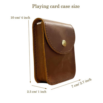 aolaso Genuine Leather Playing Card Case, Single Deck Playing Card Box，Leather Pouch Multipurpose with Belt Clip for Carrying Cards Small Tools