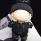 Clothes for Labubu Faux Leathe Cool 5-Piece Set - Biker Jacket,Pants,Shoes,Knit Hat & Sunglasses for 17cm Dolls(No Doll) (Black)