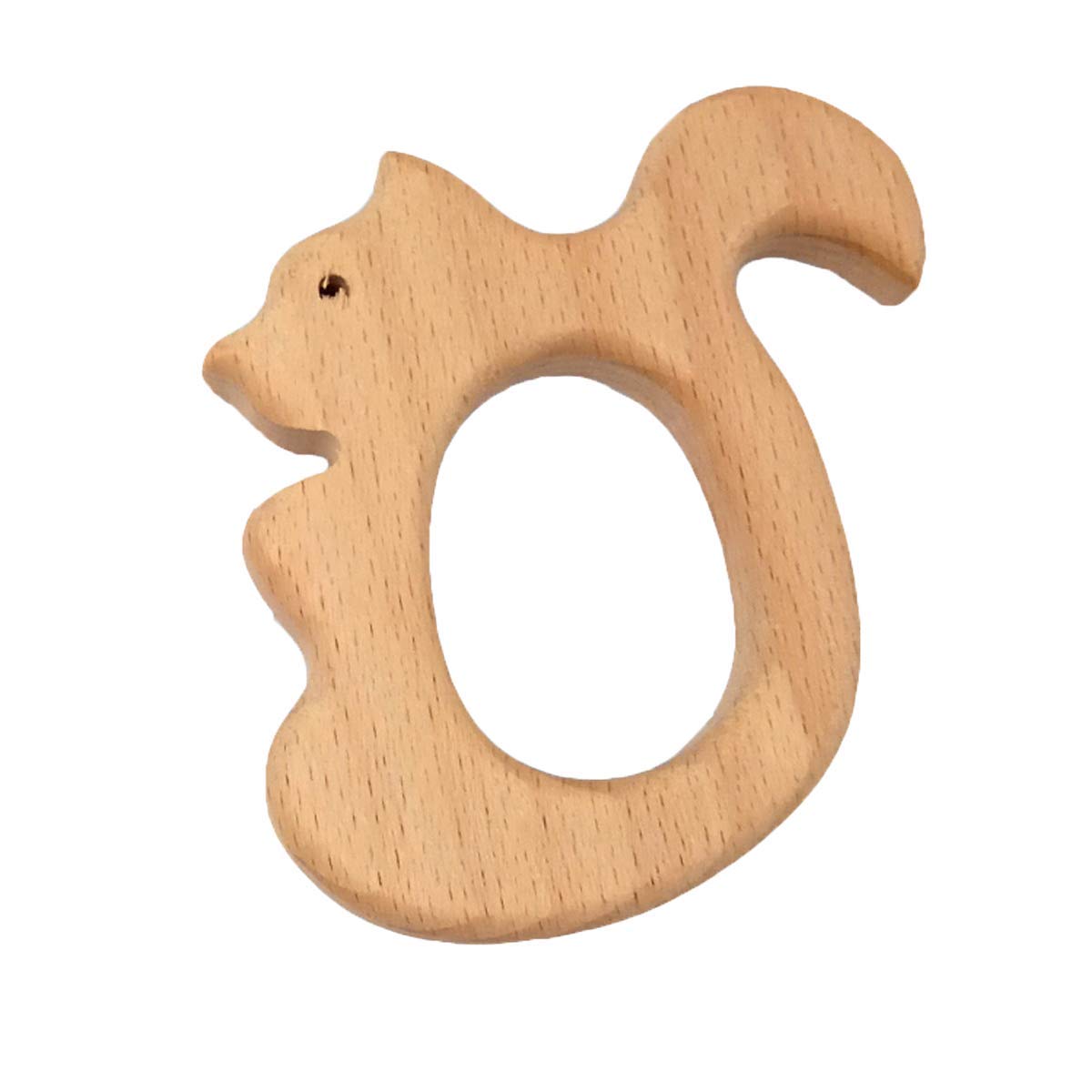 2pcs Lovely Cartoon Wood Pure Natural Animal Shape Beech Wooden Handmade DIY Necklace Pendant Decorations (Squirrel)