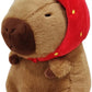 Sebil Capybara Plush Stuffed Animal with Turtle Backpack for Kids Adults Birthdays Valentines Gift (Strawberry)