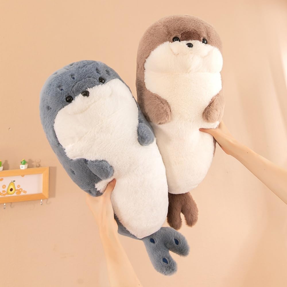 Xshelley 24 inch Otter Marine Animals Plush Hugging Pillow,Cartoon Sea Otter Stuffed Animal Plush Doll,Christmas Birthday for Kids Gift (Brown)