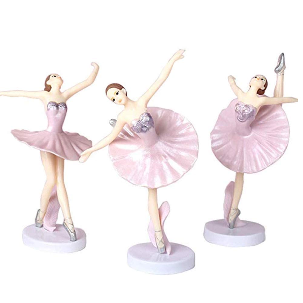 HYSTYLE 6 Pcs Dancing Ballerina Girl Figurine Cake Topper Decoration, Ballerina Girl Plant Pot Craft Dollhouse Decoration