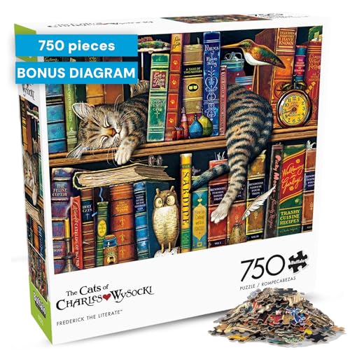 Buffalo Games Charles Wysocki, Frederick the Literate, 750 Piece Cat Puzzle