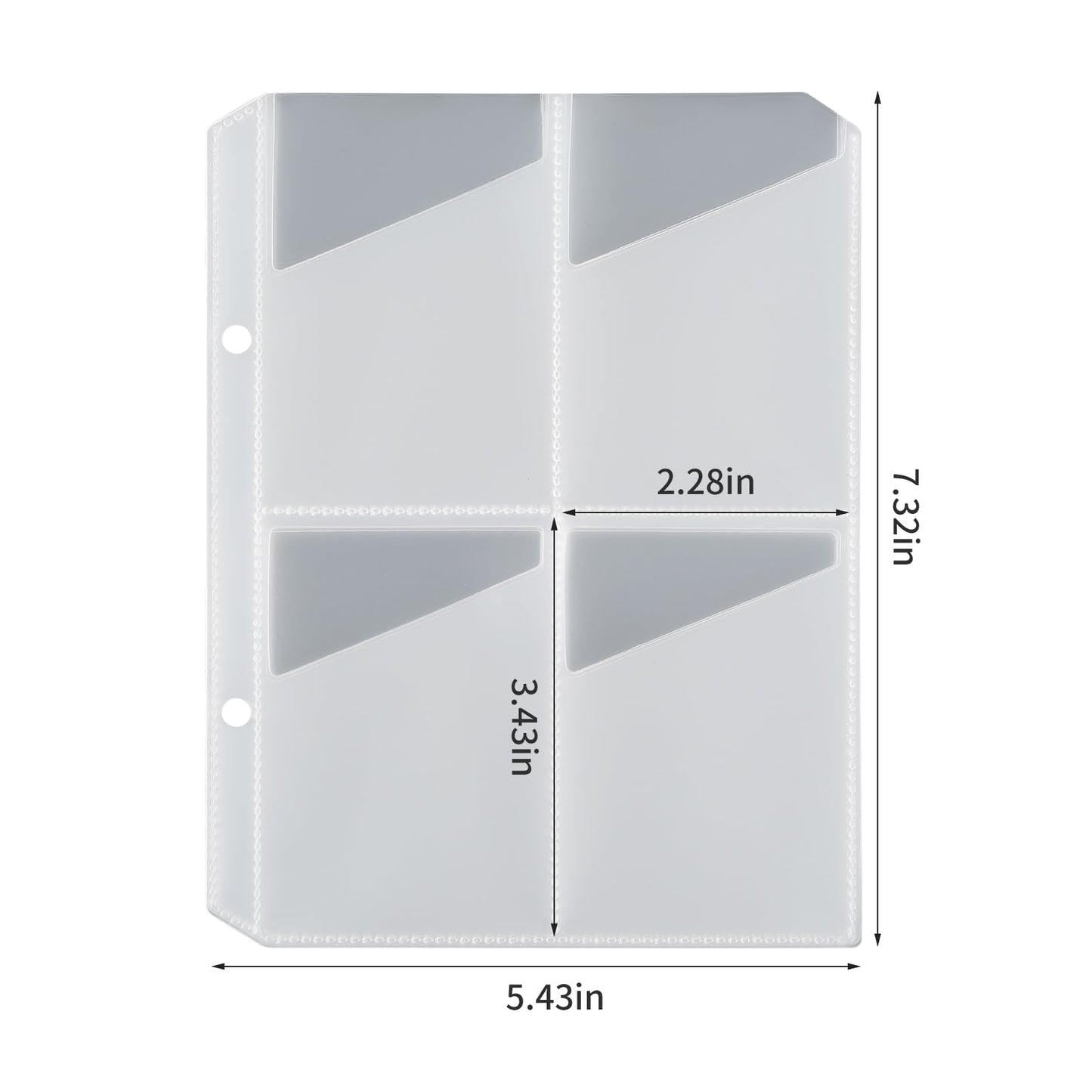 Jeachan 10 Pack 4 Pocket Sleeve for Yoto Card case, 2 Holes Fit 2 Rings Card Case Card Holder Card Binder, Transparent