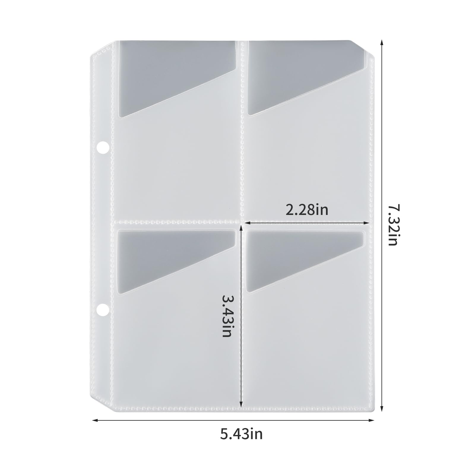 Jeachan 10 Pack 4 Pocket Sleeve for Yoto Card case, 2 Holes Fit 2 Rings Card Case Card Holder Card Binder, Transparent