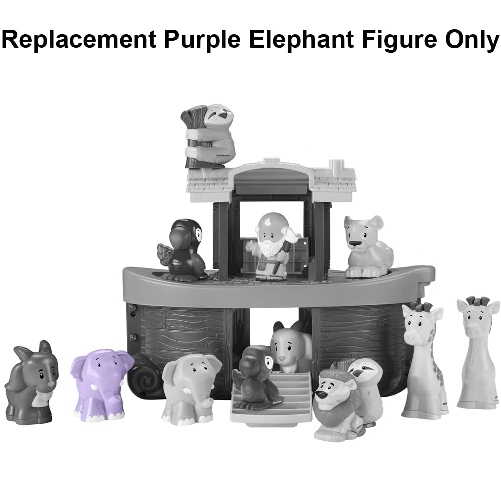 Replacement Part for Fisher-Price Little People Noah's Ark Playset - HNG03 ~ Replacement Purple Elephant Figure ~ Works with Other Sets Too ~