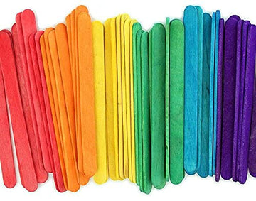 Perfect Stix 4.5" Colored Wooden Craft Sticks - Pack of 300ct. Assorted Colors. Bulk for DIY Craft Creative Designs or Kids Education