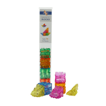 Incredibly Interconnectable Toys ZAZ 12 Piece Magnetic Blocks, STEM Construction Toy Building Set