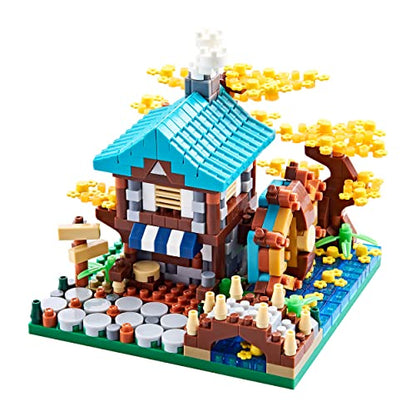 Autumn Architecture Flower Treehouse Micro Blocks Building Sets for Adults Tree and Plants Mini Bricks Modle Kit Creative DIY Gift