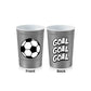 Steel Chill Cups 16 oz. Reusable Party Cups, Soccer, Green, 12 Count