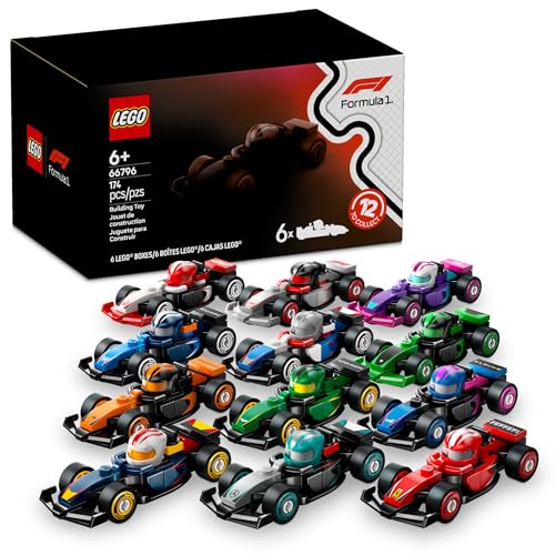 LEGO F1 Collectible Race Cars, 6 Pack - Building Set for Boys & Girls, Ages 6+ - Birthday Party Favor or Gift - Mystery Box W/Surprise F1 Car Toys