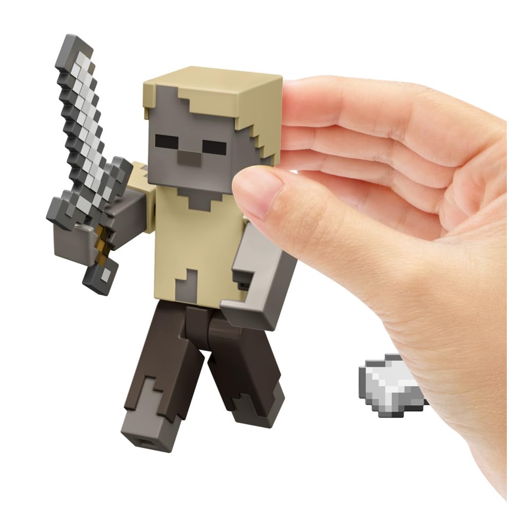Mattel Minecraft Vanilla 3.25" Husk Action Figure for Kids Ages 6 and Up