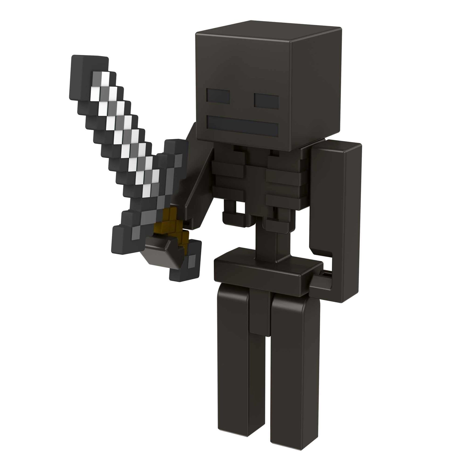 Mattel Minecraft Craft-A-Block Wither Skeleton Figure, Authentic Pixelated Video-Game Character, Action Toy to Create, Explore and Survive