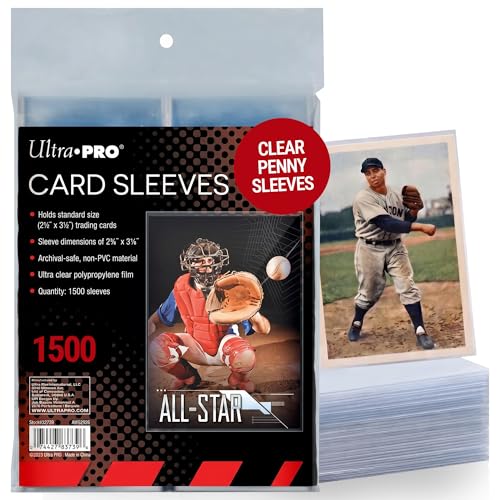 Ultra Pro Penny Sleeves for Trading Cards - 2.5" x 3.5" Standard Size - Clear Soft Card Sleeves - Non PVC Polypropylene - Trading Card Protectors for