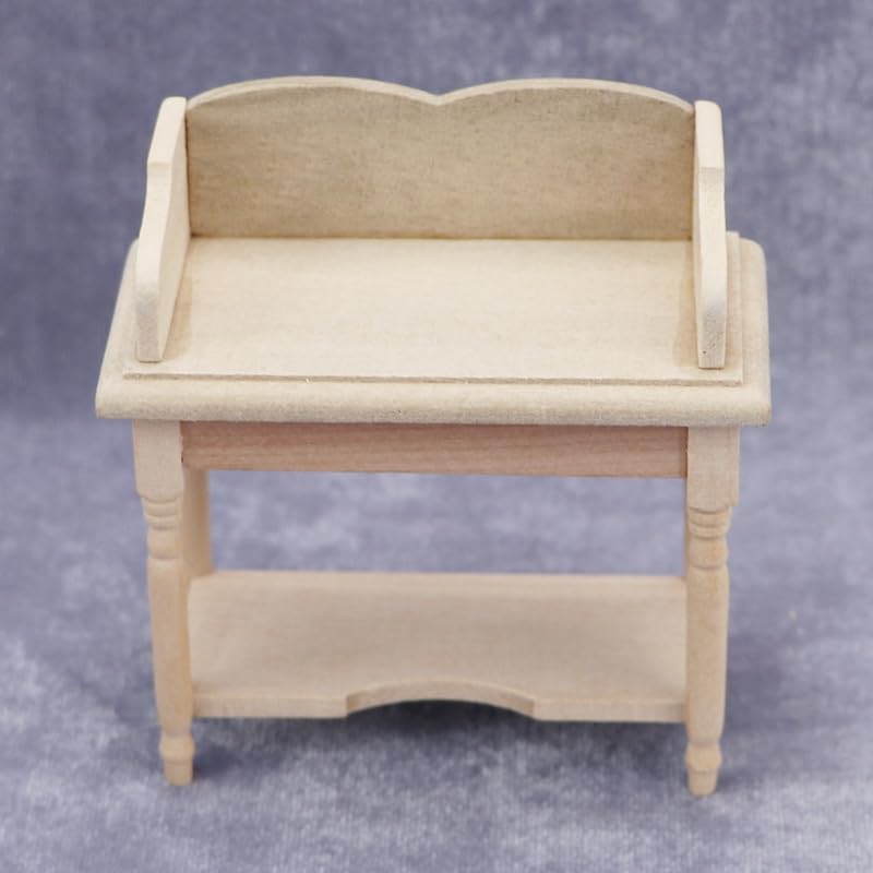 AirAds Dollhouse 1:12 scale dollhouse miniature furniture side stand student desk unfinished wood