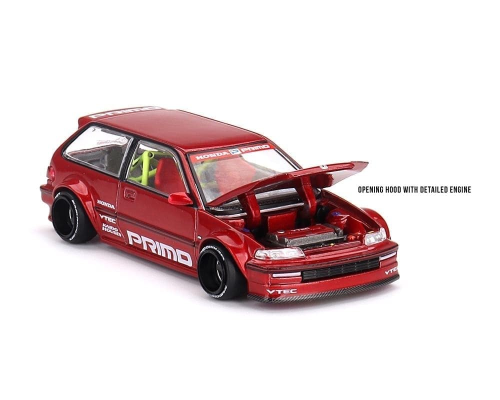 Kaido House Honda Civic (EF) Kaido Works V2 by Mini GT in Red 156 Diecast 1:64