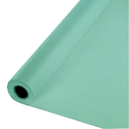 Creative Converting Festive Fresh Mint Plastic Banquet Roll Tablecover, 40" X 100'