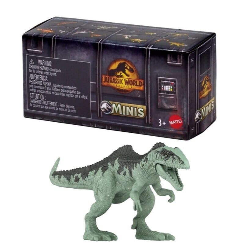 Jurassic World Dominion Minis Surprise Pack Box - Bundle of 3 Mini Dinosaur Figures | 1.125" Scale Companion Figures - Mattel Ages 3+