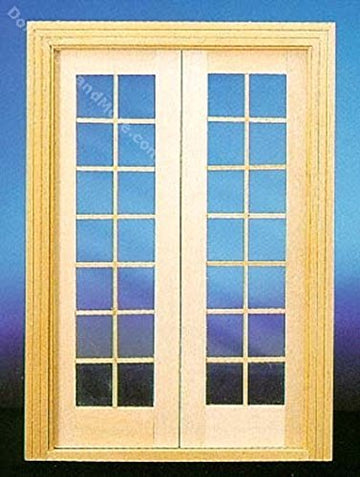 Handley House Dollhouse Miniature Double French Doors for Interior or Exterior