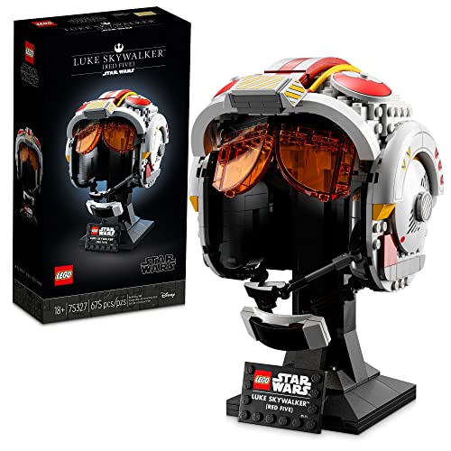 LEGO Star Wars Luke Skywalker Red 5 Helmet for Adults 75327, Buildable Display Model, Collectible Decor for Home or Office, Great Birthday for
