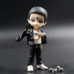 niannyyhouse Black Locomotive Clothing 11cm Doll Clothes Dress up Jacket + T-Shirt + Pants 3-Piece Set Dress up 1/12 BJD Doll OB11 Size Action Figures