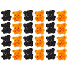 Factory Direct Craft Package of 24 Flocked Orange and Black Miniature Teddy Bears - Tiny Bear Shaped Figurines (Size: 1 inch)