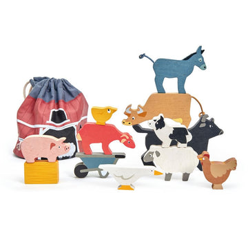 Tender Leaf Toys - Stacking Farmyard Set for Kids - Animal Set for Encouraging Logical Thinking, Inspire Imaginative and Pretend Play