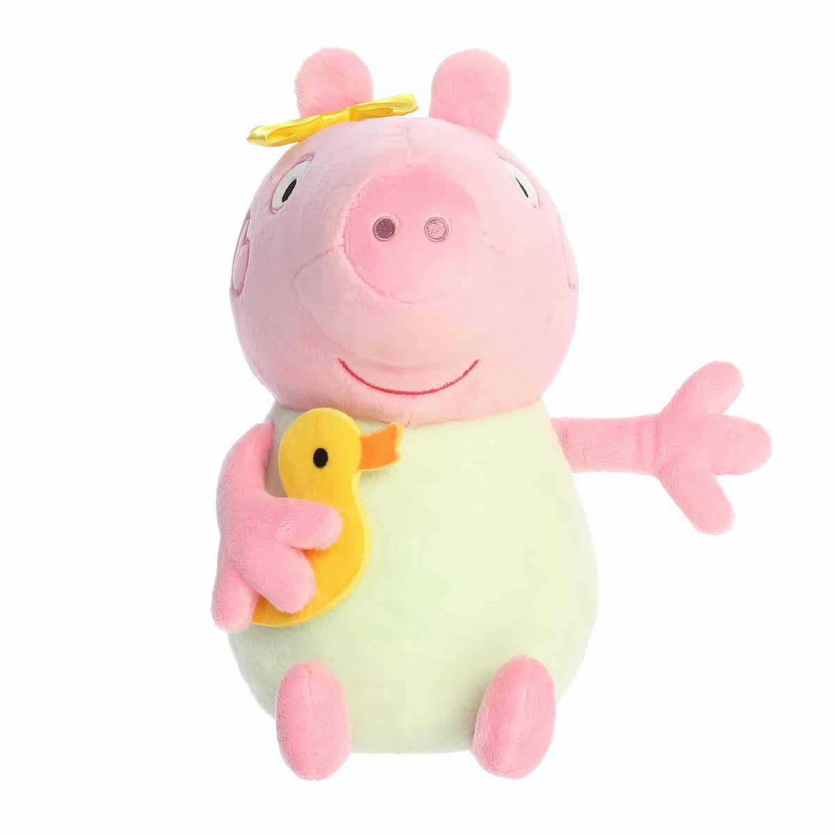 Aurora Peppa Pig 12" Baby Evie with Rubber Ducky Playful Plush