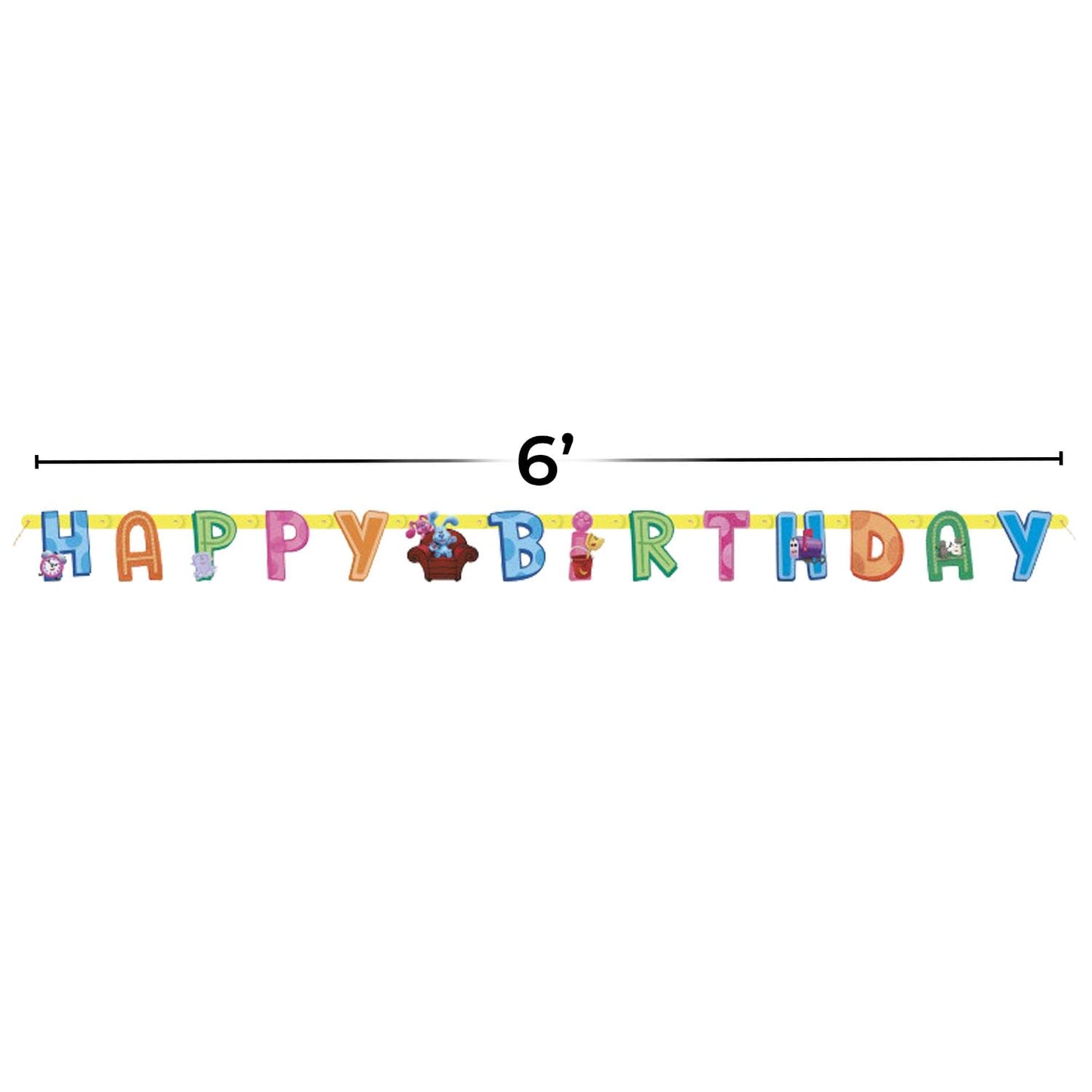 Unique Vibrant Blue's Clues Large Jointed "Happy Birthday" Banner - Perfect for Kids' Birthdays, Themed Events & Milestones