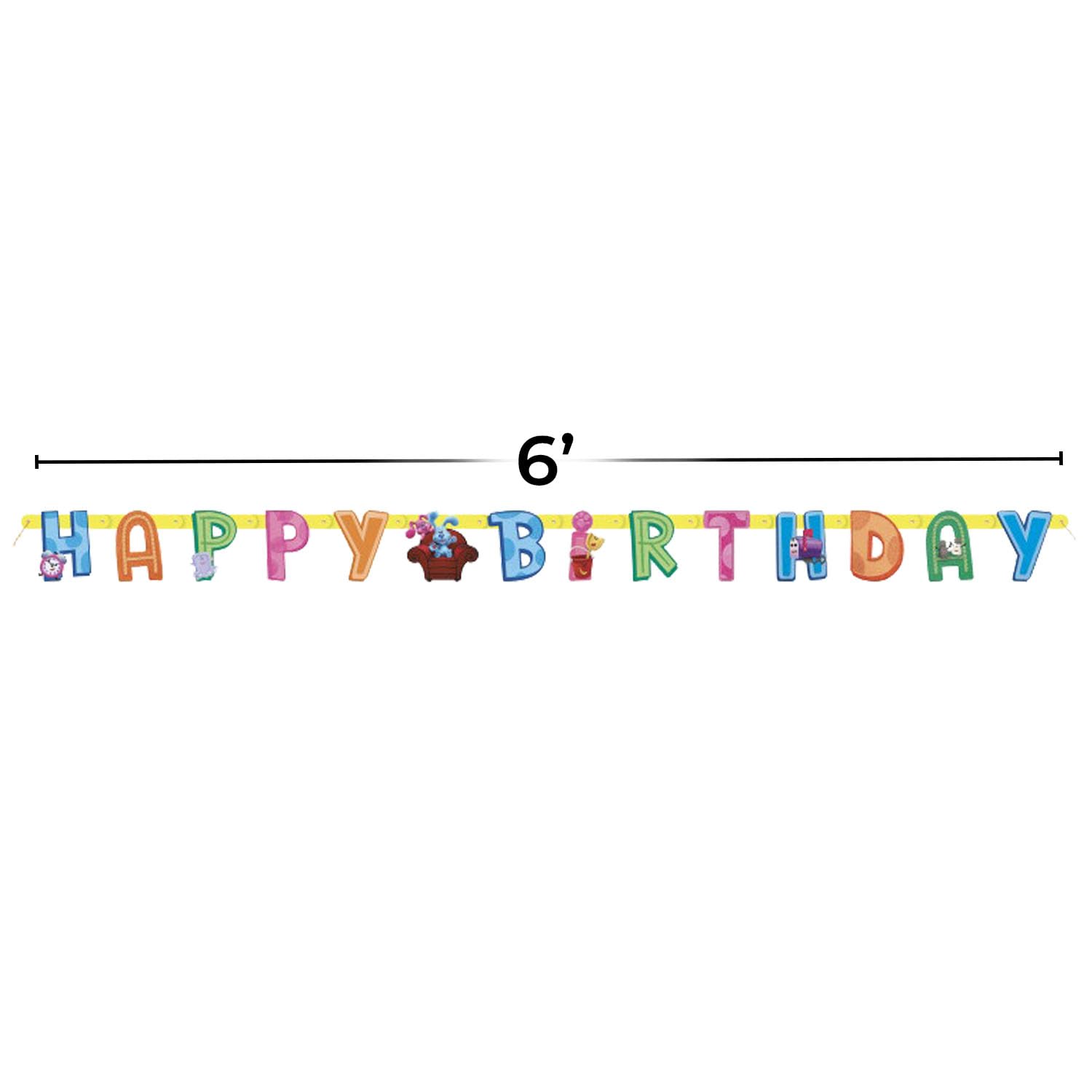Unique Vibrant Blue's Clues Large Jointed "Happy Birthday" Banner - Perfect for Kids' Birthdays, Themed Events & Milestones