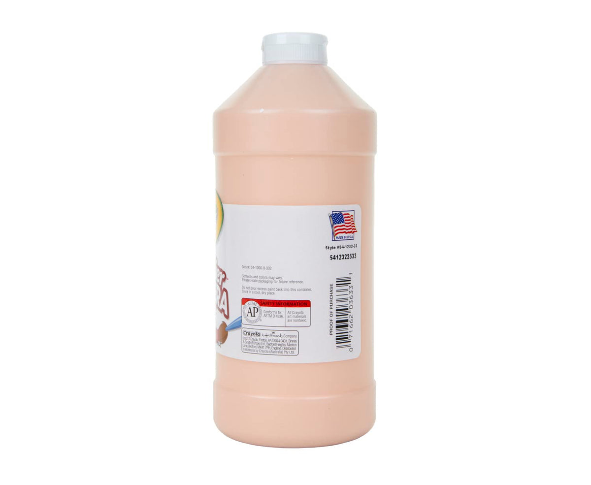 Crayola Tempera Paint 32-Ounce Plastic Squeeze Bottle, Peach