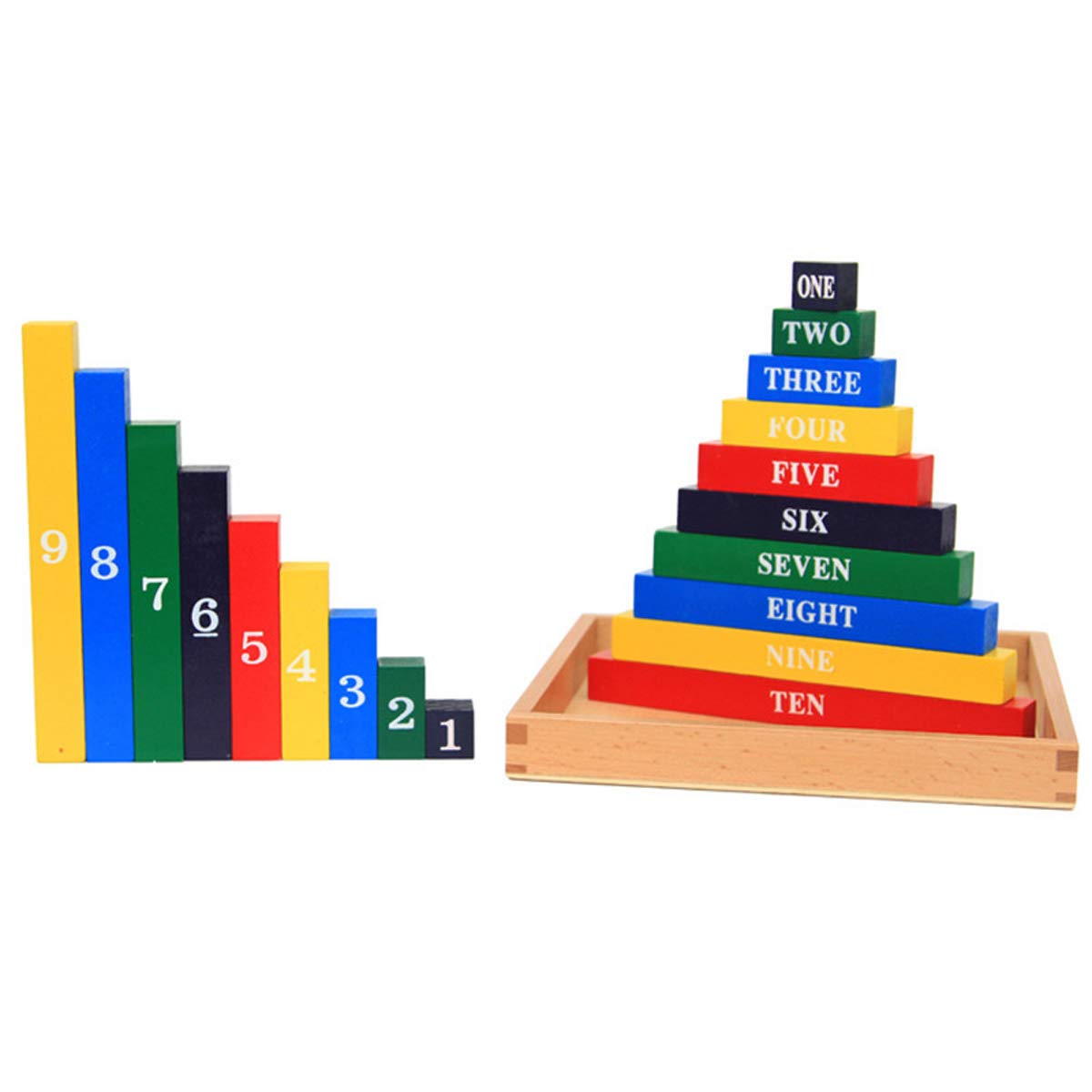 Mfumyy Montessori Math Materials for Preschool, Wood Small Numerical Rods,Educational Counting Toy,Math Blocks,Addition and Subtraction Games