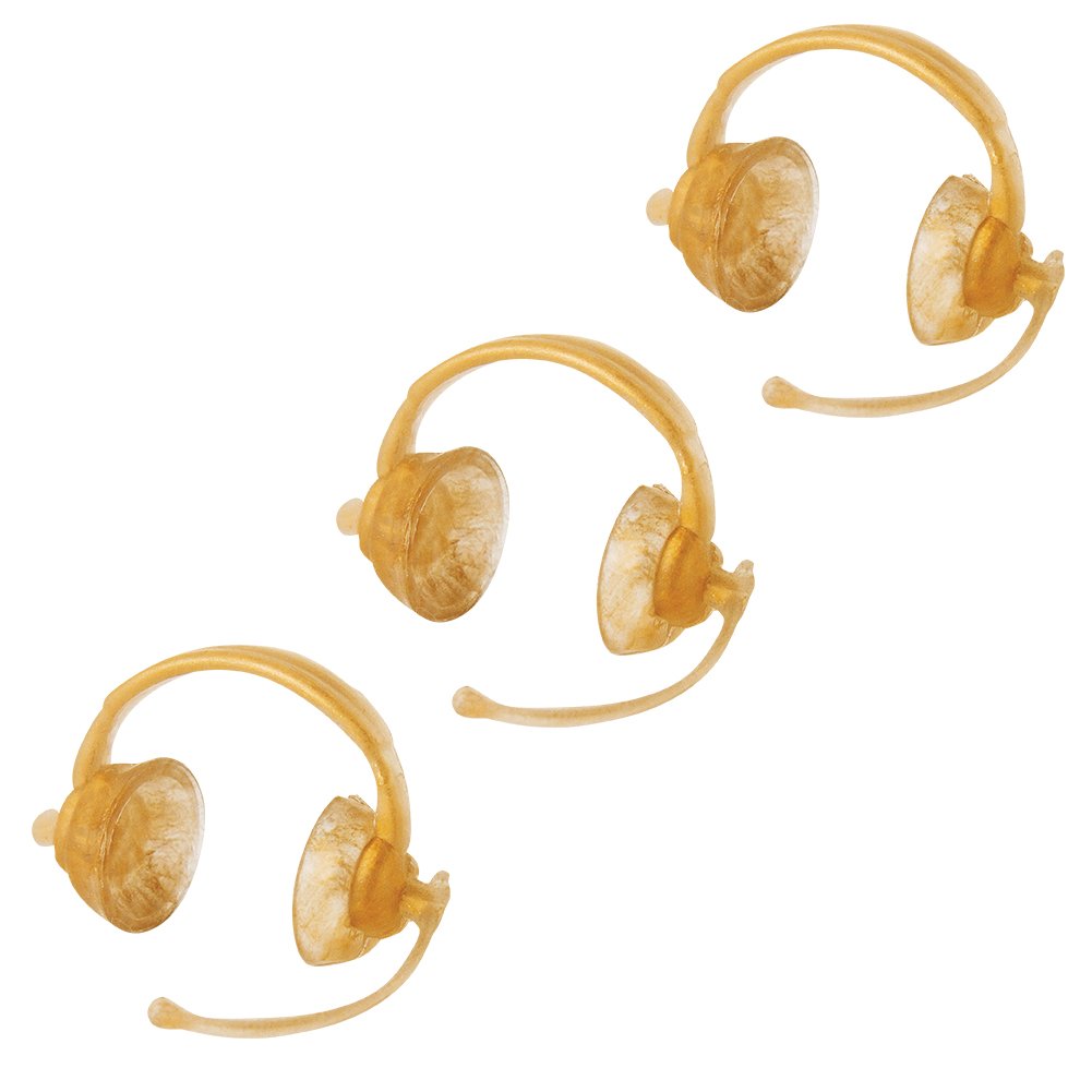 Set of 3 Gold Commentator Headsets for Wrestling Action Figures